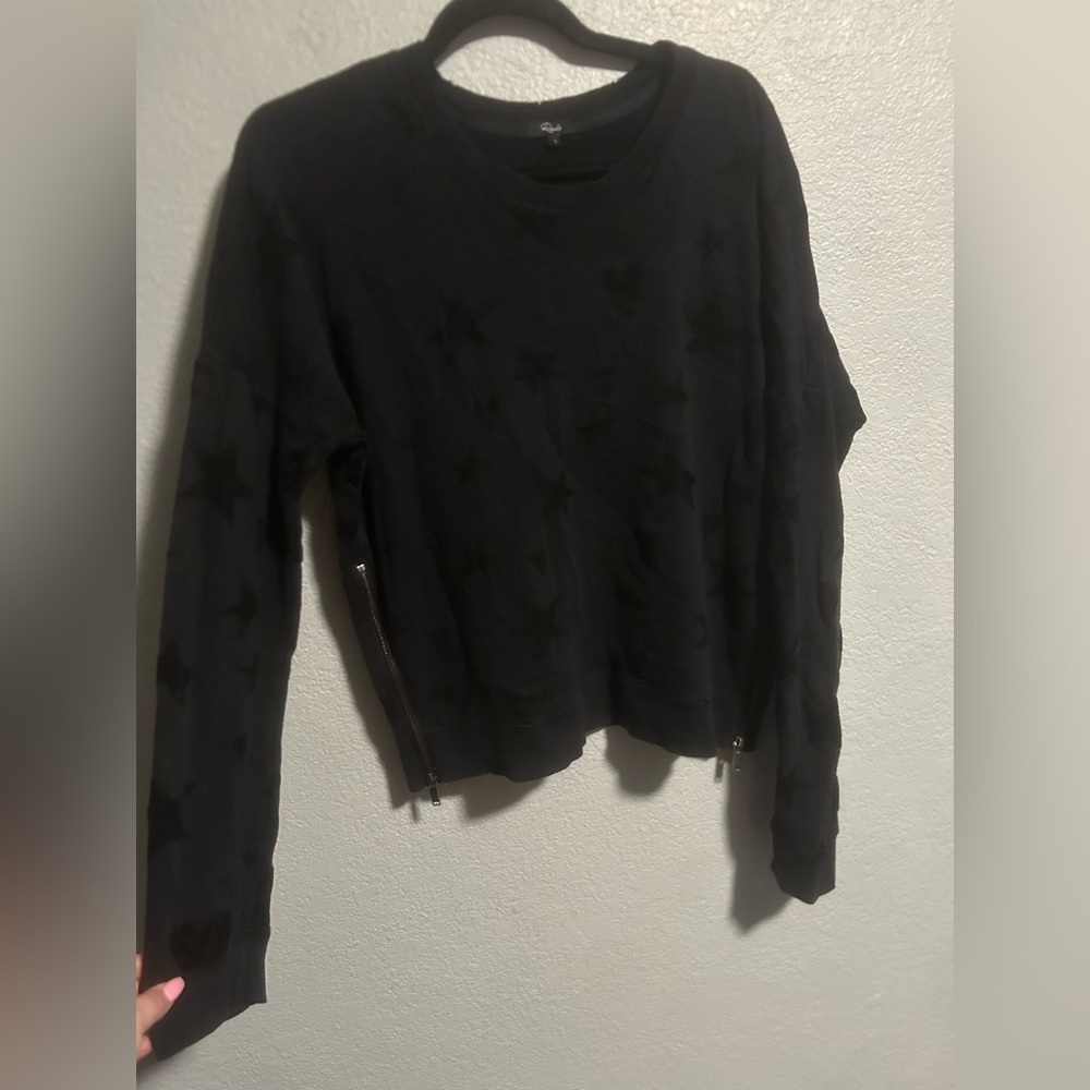 Rails Marlo Flocked Hearts and Stars Sweatshirt black
